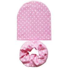 Load image into Gallery viewer, Baby Hat Infant Caps Cotton Scarf Baby Beanies Love Heart Print Spring Autumn Children Hat Scarf Set Baby Girls Hats Photo Props