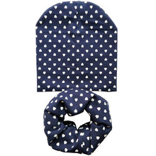 Load image into Gallery viewer, Baby Hat Infant Caps Cotton Scarf Baby Beanies Love Heart Print Spring Autumn Children Hat Scarf Set Baby Girls Hats Photo Props