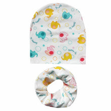 Load image into Gallery viewer, Autumn Winter Baby Hat Set Boys Girls Neck Scarf Spring Warm Neckerchief Kids Beanies Sets Cotton Children Hat Scarf 2pcs Sets