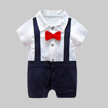 Load image into Gallery viewer, New Born Baby Clothing Summer Gentleman Rompers 0-12M Baby Boys Cotton Jumpsuit Baby Body Clothes Newborn Unisex Thin Costumes