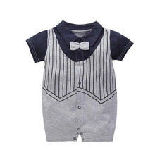 Load image into Gallery viewer, New Born Baby Clothing Summer Gentleman Rompers 0-12M Baby Boys Cotton Jumpsuit Baby Body Clothes Newborn Unisex Thin Costumes