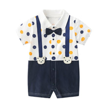 Load image into Gallery viewer, New Born Baby Clothing Summer Gentleman Rompers 0-12M Baby Boys Cotton Jumpsuit Baby Body Clothes Newborn Unisex Thin Costumes
