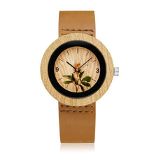 Load image into Gallery viewer, Creative Wood Watch Men Women Couple Quartz Imitate Bamboo Wooden Watch Minimalist Watches Soft Brown Leather Wrist Clock Reloj