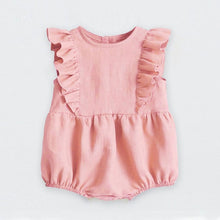 Load image into Gallery viewer, Newborn Baby Girls Rompers Ruffle Linen Cotton Baby Girl Clothes Spring Summer Backcross Jumpsuits Outfits Sunsuit Baby Clothing
