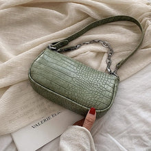 Load image into Gallery viewer, Fashion Crocodile Pattern Baguette bags MINI PU Leather Shoulder Bags For Women 2020 Chain Design Luxury Hand Bag Female Travel