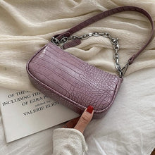 Load image into Gallery viewer, Fashion Crocodile Pattern Baguette bags MINI PU Leather Shoulder Bags For Women 2020 Chain Design Luxury Hand Bag Female Travel