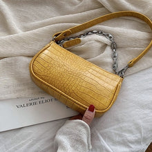 Load image into Gallery viewer, Fashion Crocodile Pattern Baguette bags MINI PU Leather Shoulder Bags For Women 2020 Chain Design Luxury Hand Bag Female Travel