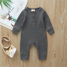 Load image into Gallery viewer, 2020 Baby Spring Autumn Clothing Newborn Infant Baby Boy Girl Cotton Romper Knitted Ribbed Jumpsuit Solid Clothes Warm Outfit