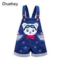 Load image into Gallery viewer, 1 2 3T Baby Clothing Boys Girls Jeans Overalls Shorts Toddler Infant Denim Rompers Cute Cartoon Bebe Pants Summer Bib Clothes