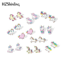 Load image into Gallery viewer, 2019 New Cute Unicorn Acrylic Earring Baby Unicorn Resin Earring Epoxy Art Stud Earrings Gifts Girl Boy