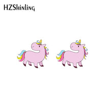 Load image into Gallery viewer, 2019 New Cute Unicorn Acrylic Earring Baby Unicorn Resin Earring Epoxy Art Stud Earrings Gifts Girl Boy