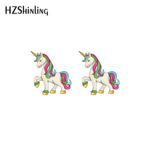 Load image into Gallery viewer, 2019 New Cute Unicorn Acrylic Earring Baby Unicorn Resin Earring Epoxy Art Stud Earrings Gifts Girl Boy