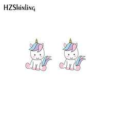 Load image into Gallery viewer, 2019 New Cute Unicorn Acrylic Earring Baby Unicorn Resin Earring Epoxy Art Stud Earrings Gifts Girl Boy