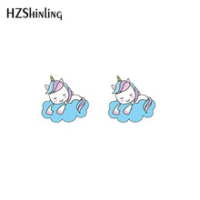 Load image into Gallery viewer, 2019 New Cute Unicorn Acrylic Earring Baby Unicorn Resin Earring Epoxy Art Stud Earrings Gifts Girl Boy