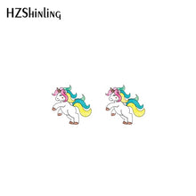 Load image into Gallery viewer, 2019 New Cute Unicorn Acrylic Earring Baby Unicorn Resin Earring Epoxy Art Stud Earrings Gifts Girl Boy