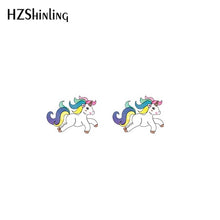 Load image into Gallery viewer, 2019 New Cute Unicorn Acrylic Earring Baby Unicorn Resin Earring Epoxy Art Stud Earrings Gifts Girl Boy