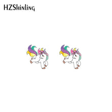 Load image into Gallery viewer, 2019 New Cute Unicorn Acrylic Earring Baby Unicorn Resin Earring Epoxy Art Stud Earrings Gifts Girl Boy