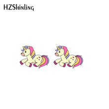 Load image into Gallery viewer, 2019 New Cute Unicorn Acrylic Earring Baby Unicorn Resin Earring Epoxy Art Stud Earrings Gifts Girl Boy