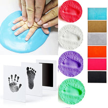 Load image into Gallery viewer, Baby footprint Non-Toxic Photo frame DIY Handprint Footprint Imprint Kit Baby Souvenirs Casting Clay Print Newborn Ink Pad Toys