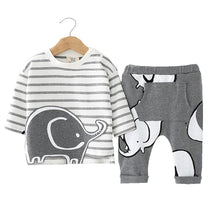Load image into Gallery viewer, Brand Romper Set Fashion Cartoon Roupas De Bebes Bodysuit+Hat+Pant 3pcs Baby Boy Clothing Set Cute Animal Newborn Baby Clothes