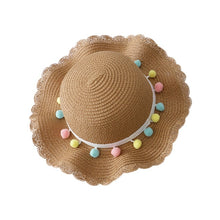 Load image into Gallery viewer, Children Girl Fashion Concise Casual Cute Sweet Breathable Sunscreen Beach Sun Hat With Bag Toddler Girls Accessories 1-8Y