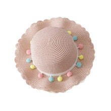 Load image into Gallery viewer, Children Girl Fashion Concise Casual Cute Sweet Breathable Sunscreen Beach Sun Hat With Bag Toddler Girls Accessories 1-8Y