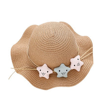 Load image into Gallery viewer, Children Girl Fashion Concise Casual Cute Sweet Breathable Sunscreen Beach Sun Hat With Bag Toddler Girls Accessories 1-8Y