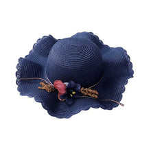 Load image into Gallery viewer, Children Girl Fashion Concise Casual Cute Sweet Breathable Sunscreen Beach Sun Hat With Bag Toddler Girls Accessories 1-8Y