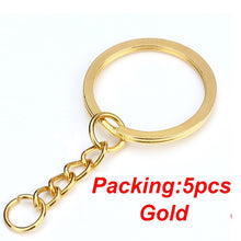 Load image into Gallery viewer, 5-20pcs/lot Key Chain Key Ring keychain Bronze Rhodium Gold 28mm Long Round Split Keyrings Keychain Jewelry Making Wholesale DIY