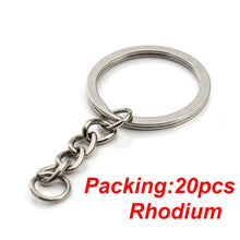 Load image into Gallery viewer, 5-20pcs/lot Key Chain Key Ring keychain Bronze Rhodium Gold 28mm Long Round Split Keyrings Keychain Jewelry Making Wholesale DIY