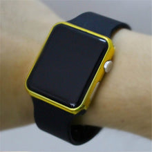 Load image into Gallery viewer, 2017 new hot Square Mirror Face Silicone Band Digital Watch Red LED Watches Metal frame WristWatch Sport Clock Hours