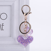 Load image into Gallery viewer, Keychain new fashion stereo key ring creative mobile phone bag car pendant keychain transparent heart-shaped cute love key acces