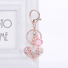 Load image into Gallery viewer, Keychain new fashion stereo key ring creative mobile phone bag car pendant keychain transparent heart-shaped cute love key acces