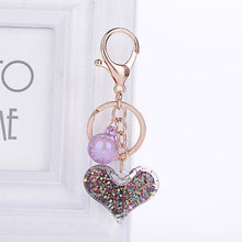 Load image into Gallery viewer, Keychain new fashion stereo key ring creative mobile phone bag car pendant keychain transparent heart-shaped cute love key acces