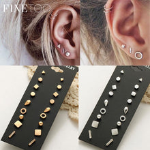 Load image into Gallery viewer, Minimalist Mixed Small Earrings Set Simple Geometric Stud Earrings for Women Girls Tiny Ear Studs Pendientes Kleine Oorbellen
