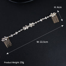 Load image into Gallery viewer, MOLANS Luxury Hairpin For Women Hair Combs Headdress Prom Bridal Wedding Crown Elegant Hair Accessories Gold Leaves Headwear 1PC