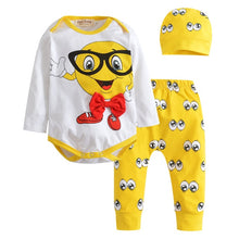 Load image into Gallery viewer, Baby Boy Clothes 2020 Autumn Baby Girl Clothing Sets Newborn Cotton Printed Long Sleeved T-shirt+pants+cap Kids 3pcs Suit