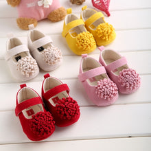 Load image into Gallery viewer, Candy Colors Newborn Baby Prewalker Soft Bottom Anti-slip Shoes Footwear Classic Princess Girl Crib Mary Jane Big Flower Shoes