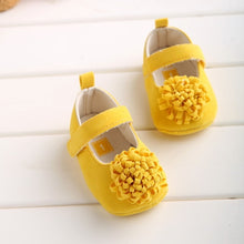 Load image into Gallery viewer, Candy Colors Newborn Baby Prewalker Soft Bottom Anti-slip Shoes Footwear Classic Princess Girl Crib Mary Jane Big Flower Shoes