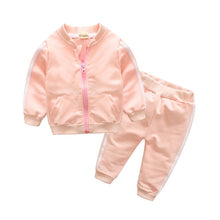 Load image into Gallery viewer, 2018 autumn fashion baby girl clothes cotton long sleeve solid zipper jacket+pants 2pcs bebes tracksuit baby boy clothing set