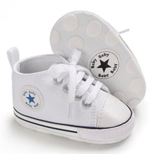 Load image into Gallery viewer, Baby Shoes Boy Girl Star Solid Sneaker Cotton Soft Anti-Slip Sole Newborn Infant First Walkers Toddler Casual Canvas Crib Shoes