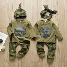 Load image into Gallery viewer, Newborn Baby Boys Girls Clothes Daddy/Mummy Letter 3Pcs Outfits Set Long Sleeve T-shirt+Pants Infant Toddler Clothing Suit