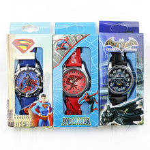 Load image into Gallery viewer, Children's Cartoon Spiderman Kids Watch Batman Supreman Child Watch Boys Leather Strap Quartz Watch With Box Reloj Nino Boy Gift