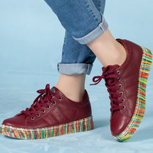 Load image into Gallery viewer, Genuine-Leather Women Sneakers Shoes For Woman 2020 Fashion New Style Summer High Quality Casual Women Casual Comfortable Flexible Leather Wedding Walking Sport Shoes Lightweight Sneakers Running Shoes Breathable