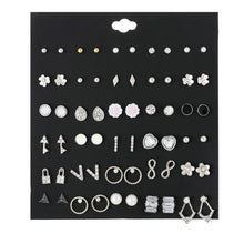 Load image into Gallery viewer, 2020 New Statement Mixed Crystal Rhinestone Pearl Stud Earrings For Women Trendy Resin Flower Heart Shape Wedding Earrings Gift