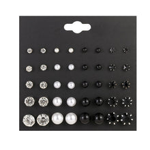 Load image into Gallery viewer, 2020 New Statement Mixed Crystal Rhinestone Pearl Stud Earrings For Women Trendy Resin Flower Heart Shape Wedding Earrings Gift