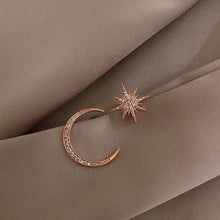 Load image into Gallery viewer, 2020 new star moon earrings Korean version asymmetrical high sense earrings fashion earrings Prevent Allergy exquisite ear nail
