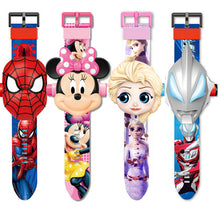 Load image into Gallery viewer, Children Watch The 3D Projection Cartoon Ultraman Spiderman Ironman Princess Digital Watches Kids Watches Toy