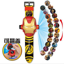 Load image into Gallery viewer, Children Watch The 3D Projection Cartoon Ultraman Spiderman Ironman Princess Digital Watches Kids Watches Toy