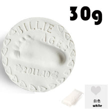 Load image into Gallery viewer, Baby footprint ultra light stereo Baby Care Air Drying Soft Clay Baby hand foot Imprint Kit Casting DIY Toys paw print pad 30g